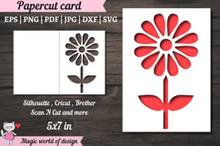 Daisies Wild flower Papercut Card Cover Template SVG Product Image 1