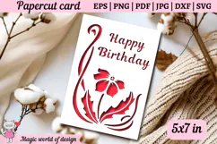 Wildflowers SVG, Happy Birthday Card, Cut file for Cricut Product Image 2