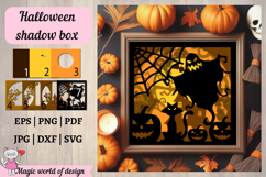 Halloween Shadow Box SVG, Layered Paper Cut File, Spooky 3D Product Image 3