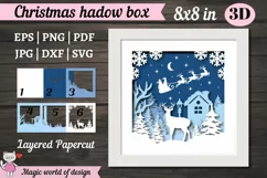 Shadow Box Santa Claus on Reindeer SVG, 3D Layered Papercut Product Image 1