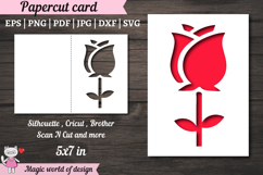 Tulips Flowers Paper Cut Card svg Product Image 1