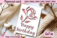 Rose SVG, Happy Birthday Card, Cut file for Cricut Product Image 3