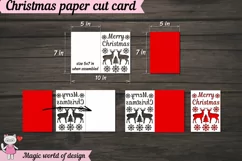 Merry Christmas Card SVG, reindeer and snowflakes svg Product Image 2