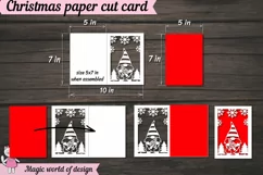 Merry Christmas gnome Card svg, Paper Cut svg Product Image 2