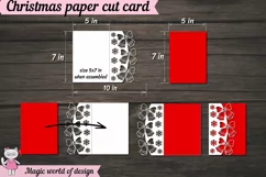 Merry Christmas Paper Cut Card svg, fold card, templates Product Image 2