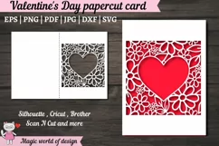 Valentines day card svg, Paper Cut Card svg Product Image 1