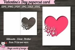 Happy Valentine's Day Card Cricut SVG cut file svg tri fold Product Image 1