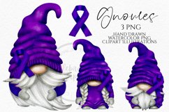 Purple Awareness Gnomes | Gnome Clipart PNG Product Image 1