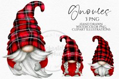 Red Plaid Gnomes | Gnome Clipart PNG Product Image 1
