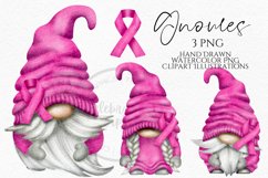 Pink Awareness Gnomes | Gnome Clipart PNG Product Image 1