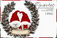 Christmas Gnomes | Watercolor Clipart Png Product Image 1
