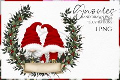 Christmas Gnomes | Watercolor Clipart Png Product Image 1