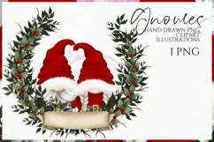 Christmas Gnomes | Watercolor Clipart Png Product Image 1