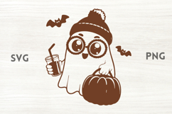 Cute Pumpkin latte ghost SVG Product Image 1