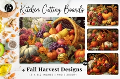 Thanksgiving Harvest Cutting Board Sublimation Design Product Image 1