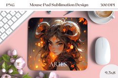 Aries Mouse Pad Sublimation, Zodiac Sign Sublimation Design Product Image 1