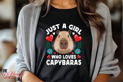 Just a Girl Who Loves Capybaras Sublimation PNG T-shirt Product Image 3