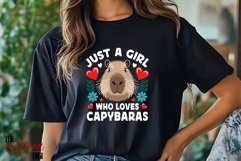 Just a Girl Who Loves Capybaras Sublimation PNG T-shirt Product Image 1