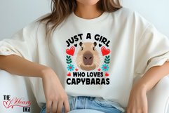 Just a Girl Who Loves Capybaras PNG, Capybara Sublimation Product Image 2