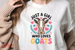 Just a Girl who Loves Goats Sublimation PNG, Goat Lover PNG Product Image 2