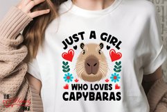 Just a Girl Who Loves Capybaras PNG, Capybara Sublimation Product Image 3