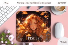 Pisces Zodiac Sign Mouse Pad Sublimation, Zodiac Sign Design Product Image 1