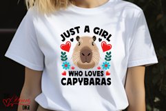Just a Girl Who Loves Capybaras PNG, Capybara Sublimation Product Image 4