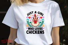 Just a Girl who Loves Chickens Sublimation T-shirt PNG Product Image 2