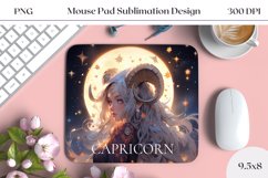 Capricorn Zodiac Sign Mouse Pad, Zodiac Sublimation Product Image 1