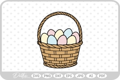 Easter Eggs In Basket Spring Time SVG PNG DXF Product Image 1