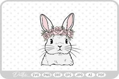 Flower Crown Bunny Rabbit Easter Spring Time SVG PNG DXF Product Image 1