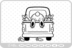 Bunny Bum Truck - Easter Spring SVG PNG DXF Product Image 1