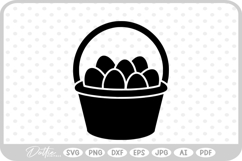 Easter Eggs In Basket Spring Time SVG PNG DXF Product Image 1