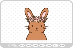 Flower Crown Bunny Rabbit Easter Spring Time SVG PNG DXF Product Image 1