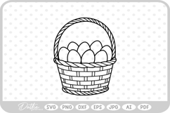 Easter Eggs In Basket Spring Time SVG PNG DXF Product Image 1