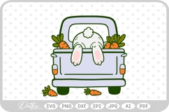 Bunny Bum Truck - Easter Spring SVG PNG DXF Product Image 1