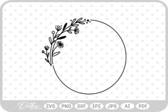 Wildflower Wreath SVG PNG DXF Product Image 1