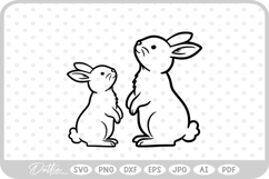 Bunny Rabbit Easter Spring Time SVG PNG DXF Product Image 1