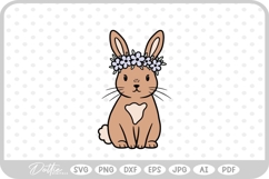 Flower Crown Bunny Rabbit Easter Spring Time SVG PNG DXF Product Image 1