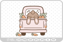 Bunny Bum Truck - Easter Spring SVG PNG DXF Product Image 1