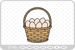 Easter Eggs In Basket Spring Time SVG PNG DXF Product Image 1