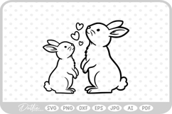 Bunny Rabbit Easter Spring Time SVG PNG DXF Product Image 1