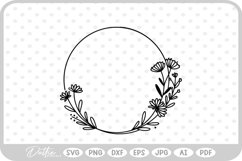 Wildflower Wreath SVG PNG DXF Product Image 1