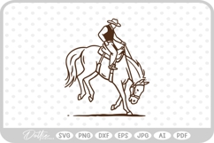 Bucking Horse Cowboy SVG PNG DXF Product Image 1