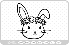 Flower Crown Bunny Rabbit Easter Spring Time SVG PNG DXF Product Image 1