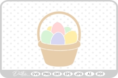 Easter Eggs In Basket Spring Time SVG PNG DXF Product Image 1