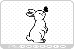 Bunny Rabbit Easter Spring Time SVG PNG DXF Product Image 1