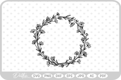 Wildflower Wreath SVG PNG DXF Product Image 1
