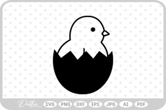 Chick in Egg Easter Spring Time SVG PNG DXF Product Image 1