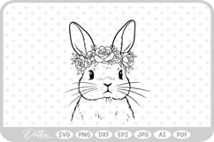Flower Crown Bunny Rabbit Easter Spring Time SVG PNG DXF Product Image 1